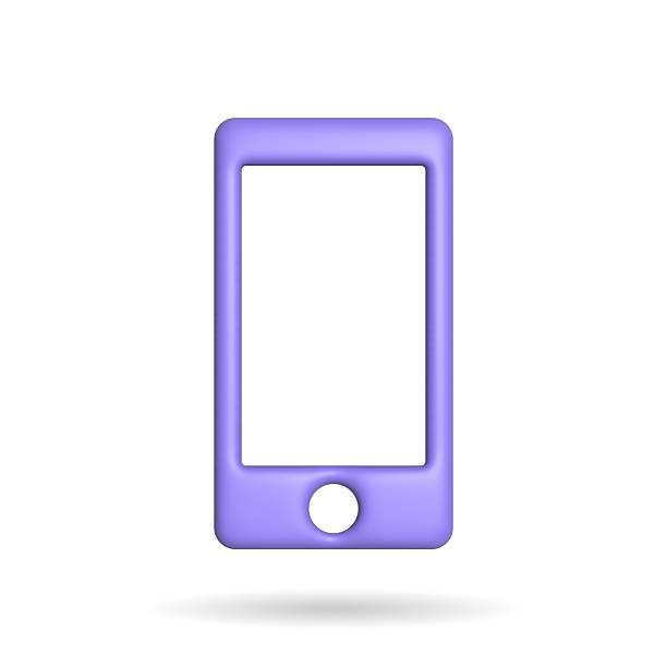 Modern lavender phone icon with 3D effect against a clean white background. Signifies communication, technology, mobile apps, or digital interface. Versatile for graphics  UI.