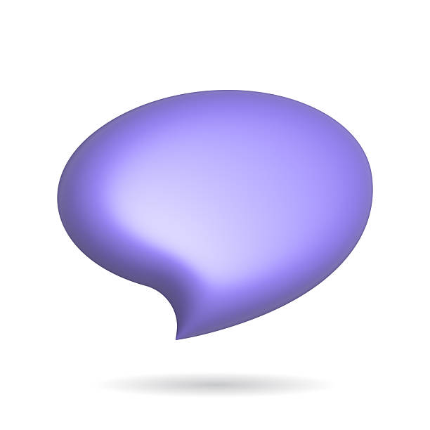 3D rendered speech bubble in lavender, isolated on white. Clean, modern design. Ideal for communication, chat, feedback concepts, or adding text. Copy space.