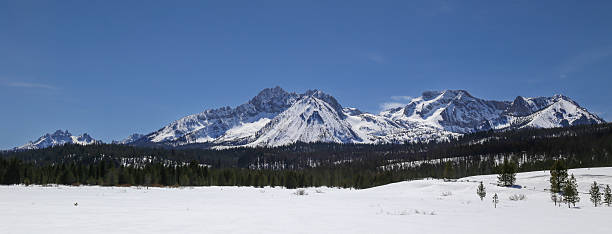 April sunshine in the Sawtooth Mountains north of Sun Valley, Idaho