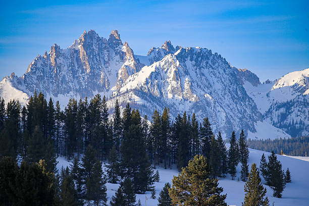 April sunshine in the Sawtooth Mountains north of Sun Valley, Idaho