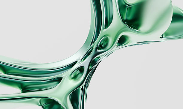 istock Futuristic Green 3D Organic Structure with Transparent Glossy Texture 2209095604