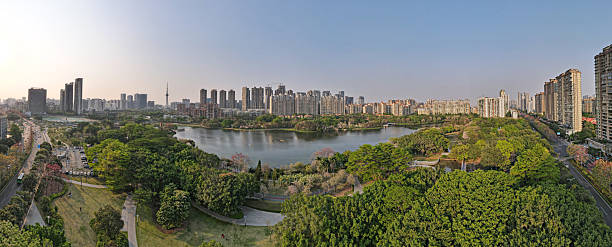 istock City downtown  park in residential district in spring day 2209106995