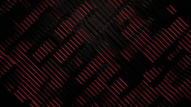istock Red Neon Line Pattern Glowing on Dark Futuristic Background 2209111595