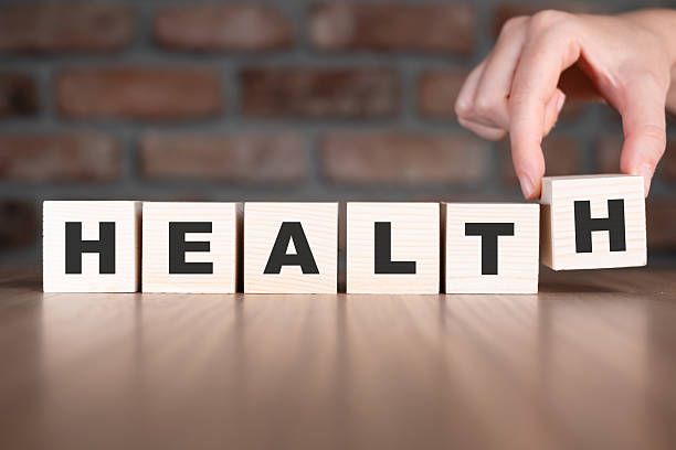 Health word with wooden blocks on table