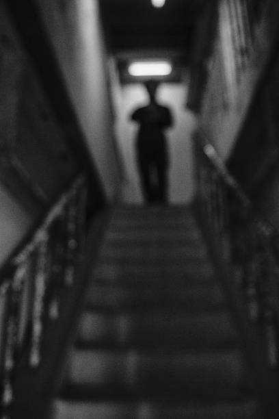 istock Stairs, unidentified person, silhouette, monochrome 2209115316