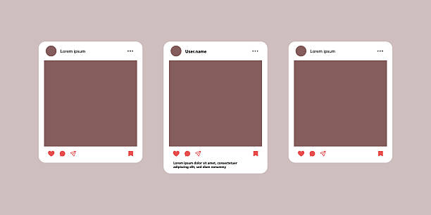 ilustrações, clipart, desenhos animados e ícones de quadro de modelo de postagem de carrossel de mídia social com como, comentário, compartilhamento, salvamento, ícones. social, rede, post, quadro, padrão, fundo banco de ilustração - e mail