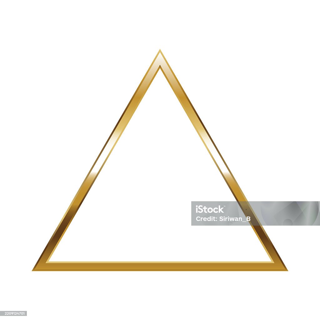 Triangular Gold Frame Triangle Gold Frame Isolated Luxury Triangle Golden Border Gold ...