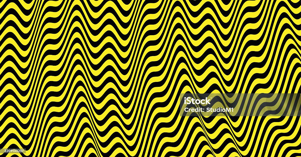 Visual Pattern Yellow Pattern Black And Yellow Design Pattern With Optical Illusion Abstract Striped ...