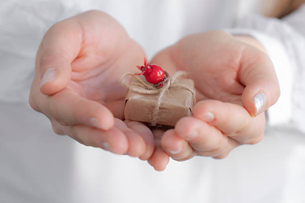 Woman holding a gift box