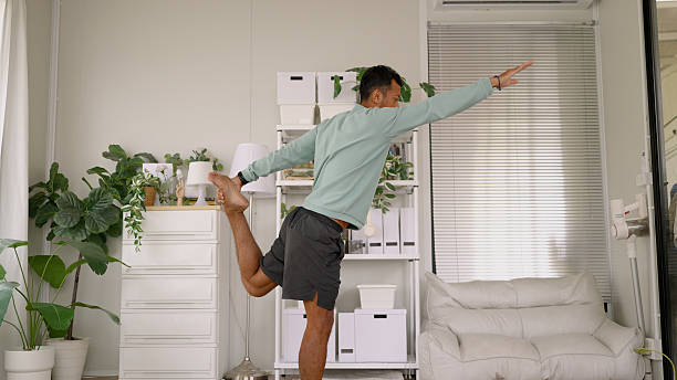 istock Asian athletic man stretching and exercise, morning routine. 2209134872