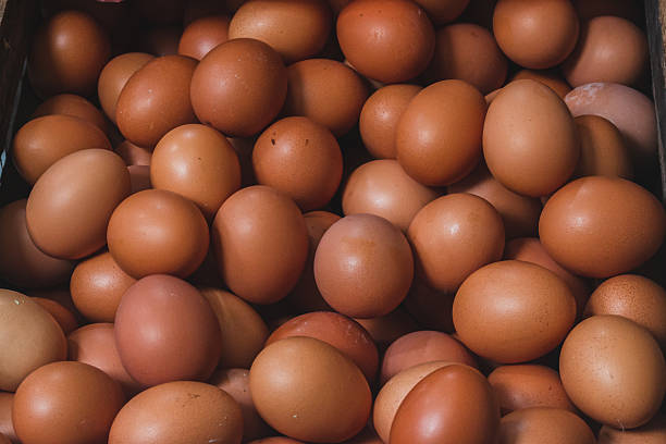 istock Fresh brown eggs at the wet market. 2209136391
