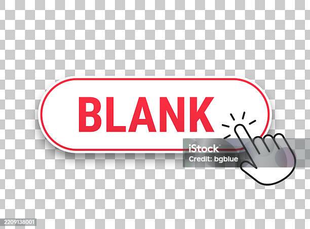 Blank 3d Click Web Button With Hand Cursor On Blank Background Stock ...