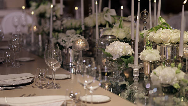 istock Wedding Reception Table Decor with Candles and Florals. 2209139320