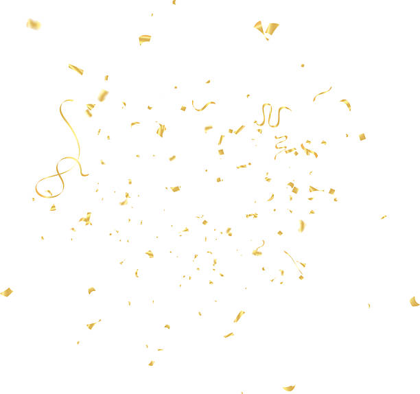 istock confetti isolated on transparent background. Falling serpentine. Realistic bright serpentine. Flying holiday tinsel. Anniversary decorative elements. 2209142136
