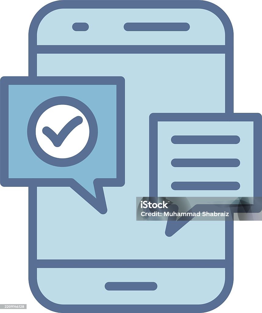 Message Text Stock Text Message Line Fill Blue Stock Illustration - Download Image Now ...