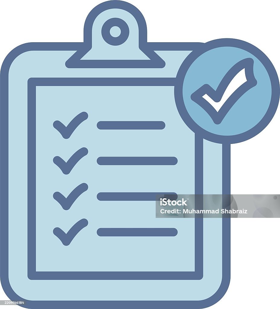 Check Mark Fill Check Mark Line Fill Blue Stock Illustration - Download Image Now ...