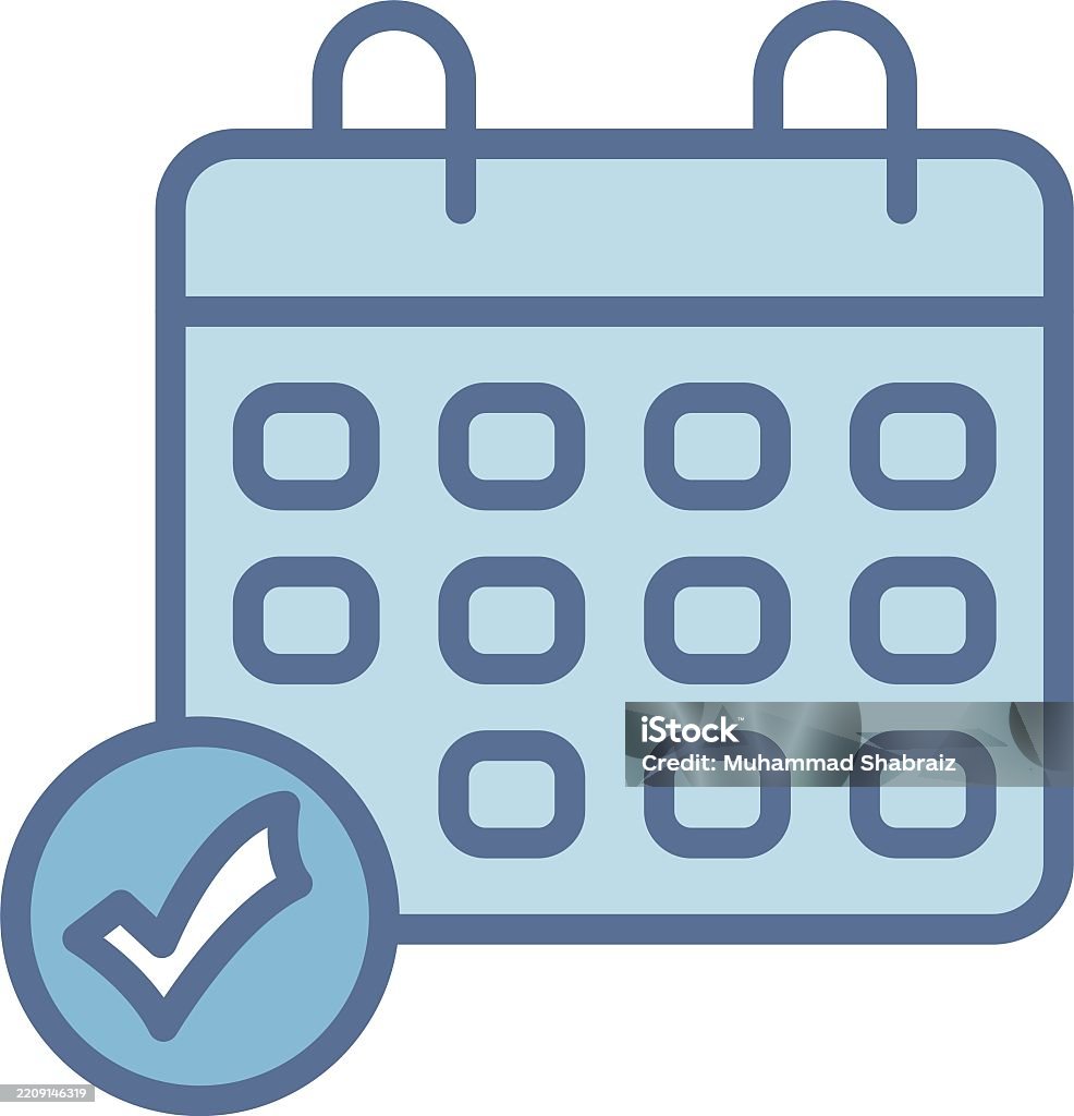 Now. Calendar Vector Calendar Line Fill Blue Stock Illustration - Download Image Now ...