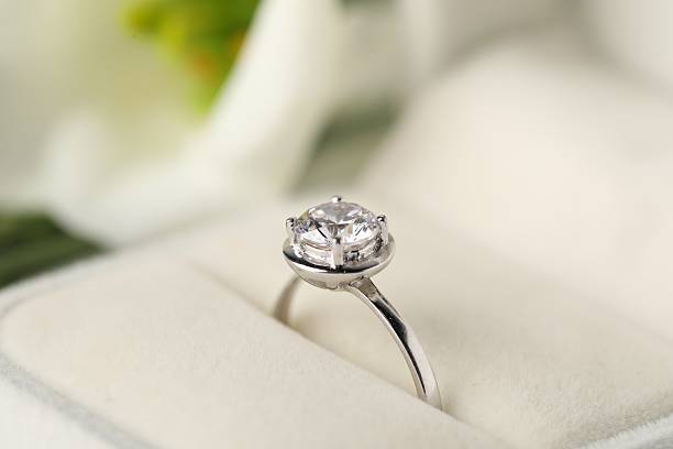 istock Beautiful ring with gemstone in box, closeup 2209150422