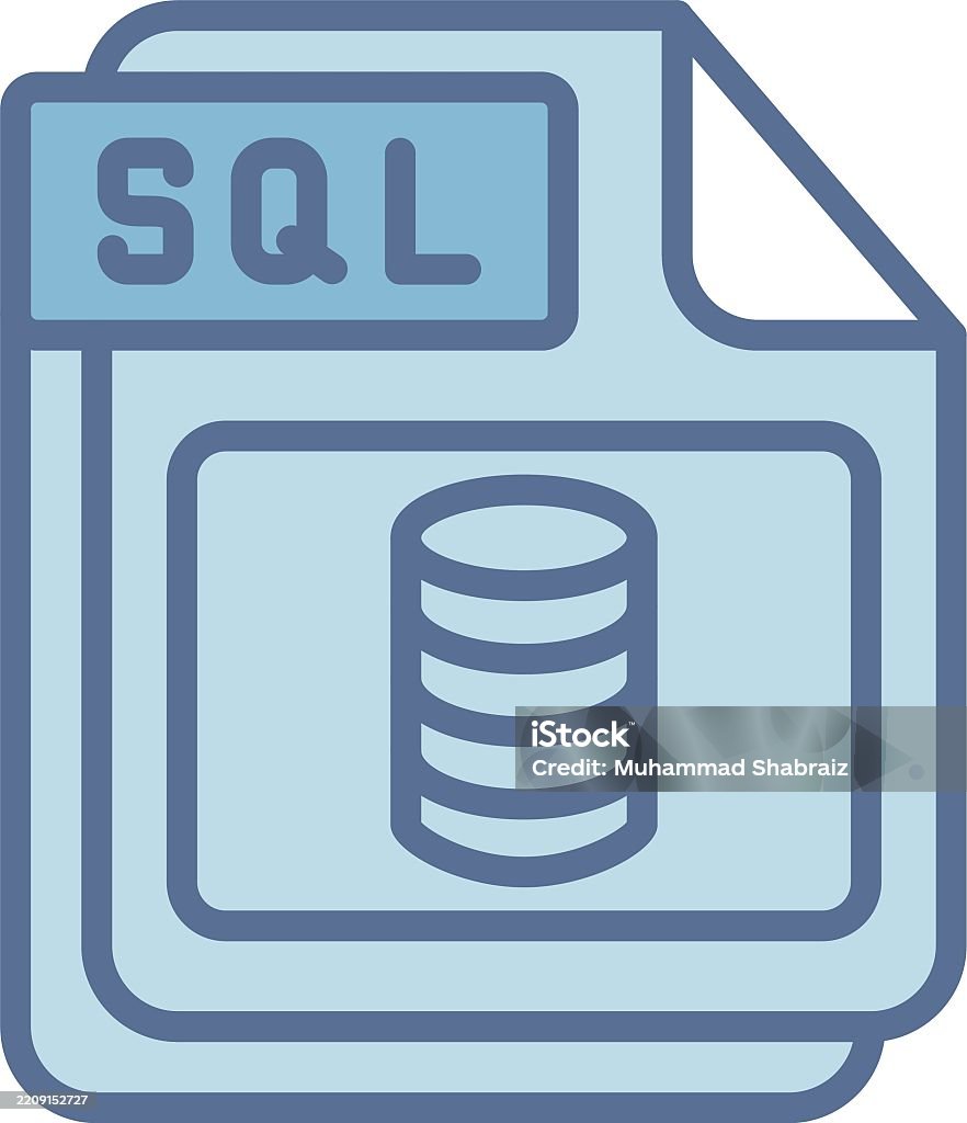 Sql Line Fill Blue Stock Illustration - Download Image Now - Database ...