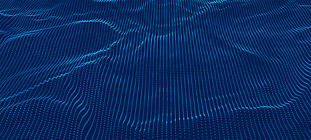 istock Dynamic wave of glowing dots. Futuristic dot wave of bright particles. Weave effect. Futuristic background for presentation design. Wide format vector illustration. 2209153290