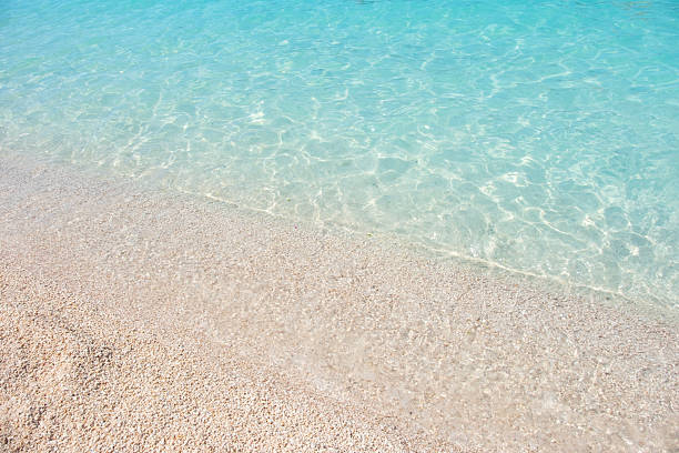 istock sandy beach, Clear turquoise water, sunlight reflecting, symbolizing natural beauty and serene aquatic scene, bottom through transparent water, blue background, natural resources planet 2209176138