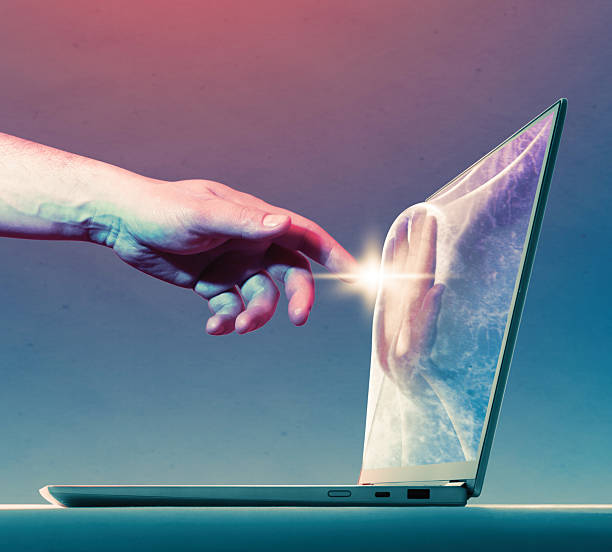 istock Concept of human-machine interaction and technology trust. 2209177715