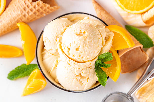 istock Homemade orange creamsicle ice cream 2209181449