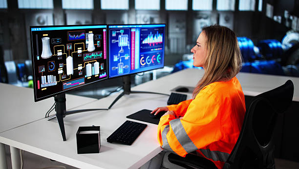istock Female Engineer Operating Gas Turbine 2209182659