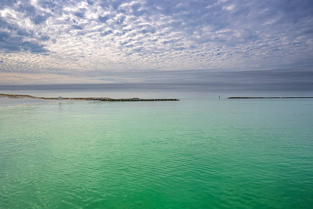 Concrete barrier in the sea