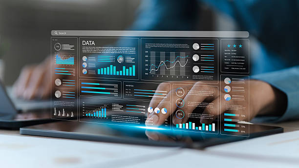 istock Data analysis concept, businessman using laptop to analyze business data and information management system, database for finance, strategy and planning, operations, marketing, digital technology. 2209191914