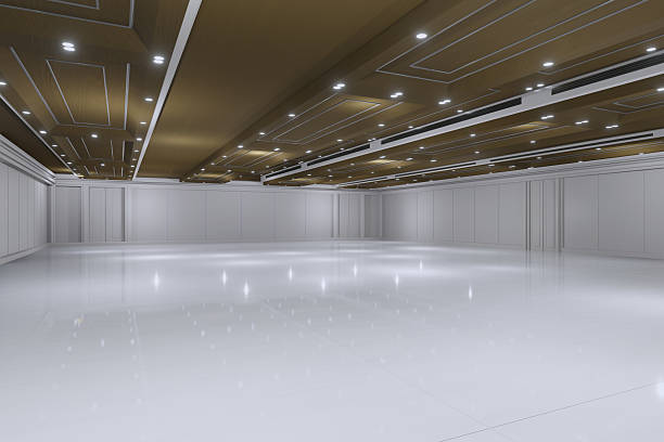 istock Empty convention hall center.Backdrop for exhibition stands,booth,stage,display.Meeting room for conference.Big Arena for entertainment,concert,event.Auditorium for seminar,party,gallery.3d render. 2209199369
