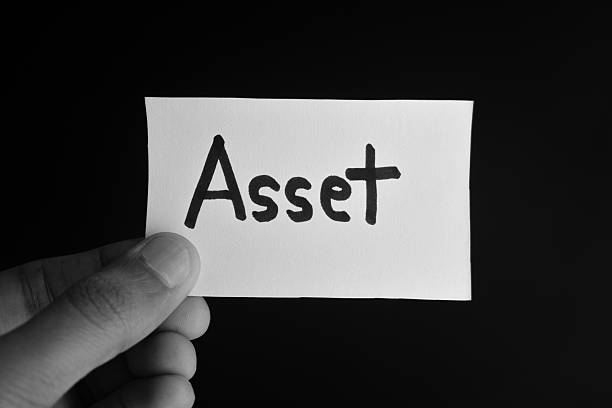 istock Hand holding a paper card with the word ASSET 2209200087
