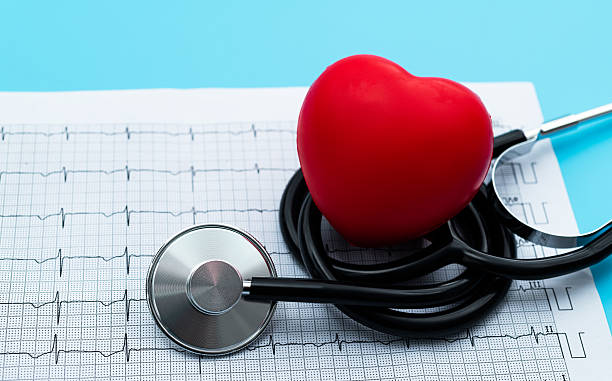 istock Red heart and stethoscope on the electrocardiogram 2209202022