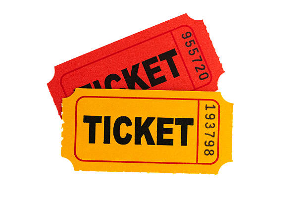 istock Red and orange color admission tickets isolated on white background 2209202343