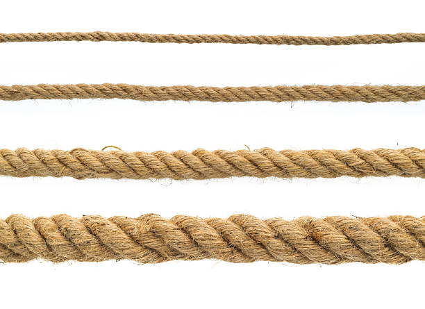 istock Brown ropes of different thicknesses on white background 2209202423