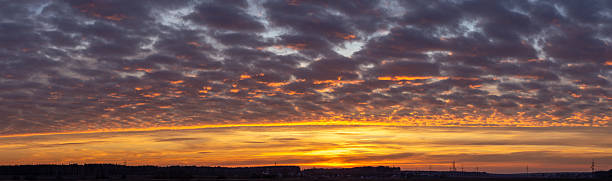 istock Bright colorful sunset, bright light on the horizon 2209203579