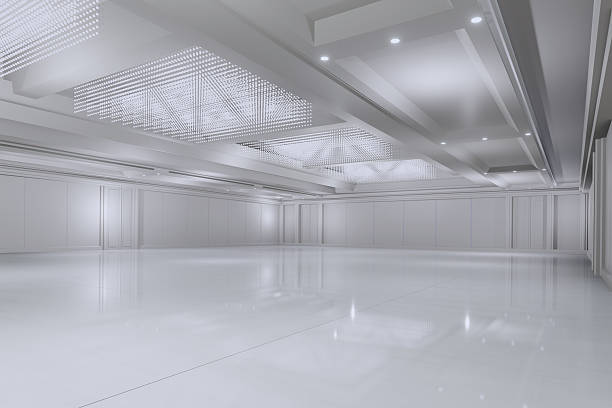 istock Empty convention hall center.Backdrop for exhibition stands,booth,stage,display.Meeting room for conference.Big Arena for entertainment,concert,event.Auditorium for seminar,party,gallery.3d render. 2209210052