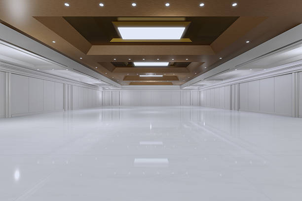 Empty convention hall center.Backdrop for exhibition stands,booth,stage,display.Meeting room for conference.Big Arena for entertainment,concert,event.Auditorium for seminar,party,gallery.3d render.