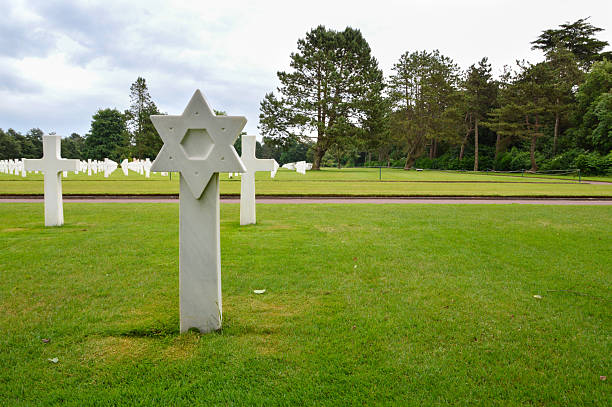 Graves of soldiers killed in World War II during the Normandy landings in an American military cemetery