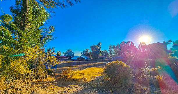istock RURAL ARCHITECTURE ON AMANTANI ISLAND WITH LAKE TITICACA VIEW 2209214868