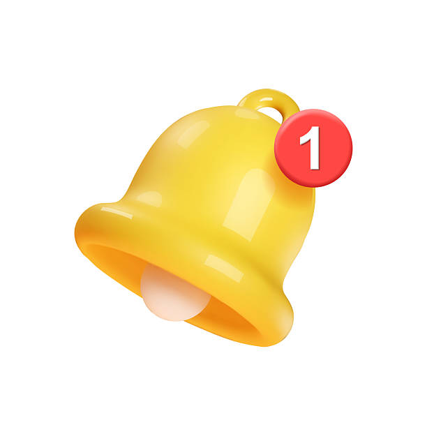 istock Bell with red message notification counter. One new message or event Instant email. Social media chat reminder. Cartoon icon for ui web design 3D Vector illustration 2209215082