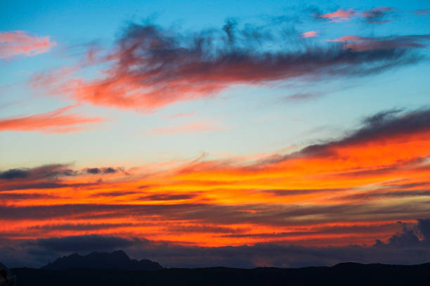 istock The sky is filled with clouds and the sun is setting 2209216577