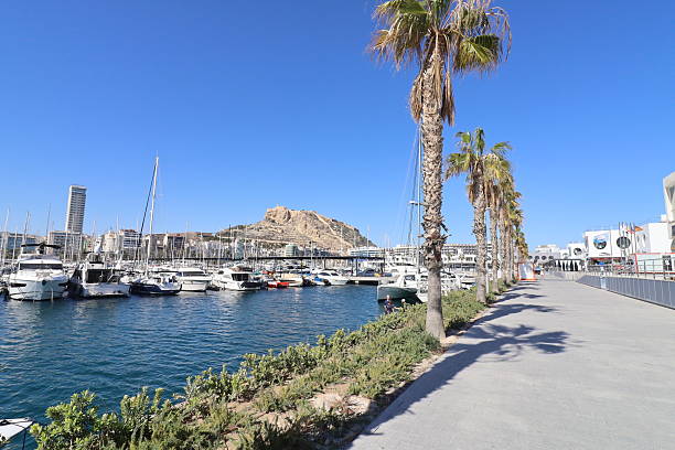 The port of Alicante on the Mediterranean Sea, city of Alicante, province of Alicante, region of the Valencian Community, Spain