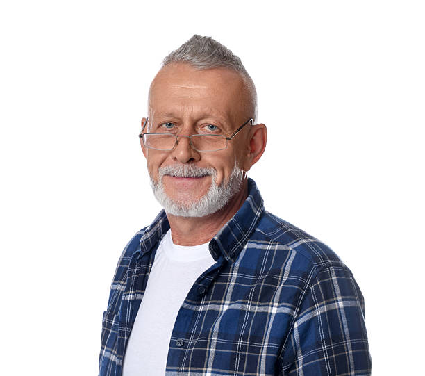 istock Portrait of handsome senior man on white background 2209217396