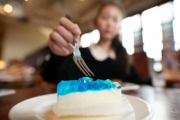 Girl eating cake