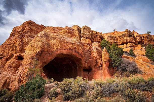 Rock tunnels at Highway 12 in Red Canyon, Utah