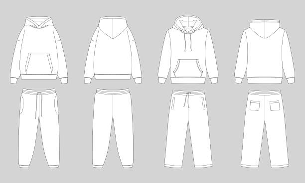 bekleidungsmodell set 1_07 - trainingsanzug stock-grafiken, -clipart, -cartoons und -symbole