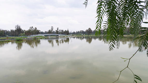 istock lake with a bridge in the background and a cloudy sky 2209232538
