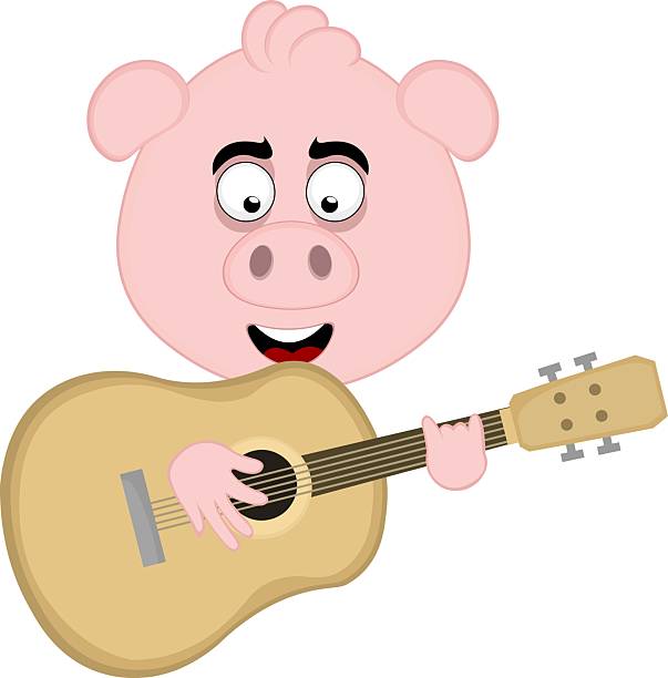 istock emoticon character head pork cartoon guitarist musical artist 2209232929