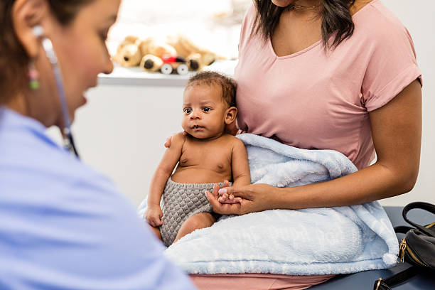 istock Infant Healthcare: Doctor Examining Baby with Mother Present 2209234425